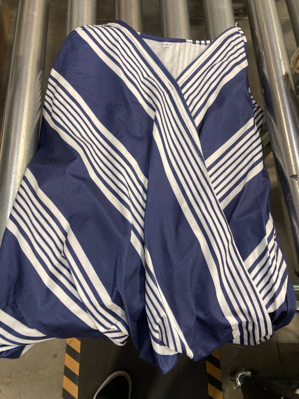 Photo 1 of SUNAELIA Chiffon Cami V Neck Tank Tops for Women Loose Fit Flowy Spaghetti Strap Camisole Summer Casual Sleeveless Shirts Blue White Stripe size small 