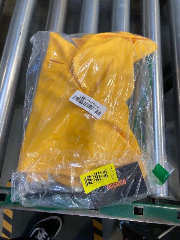 Photo 1 of NACOCO Large Dog Raincoat Adjustable Pet Water Proof Clothes Lightweight Rain Jacket Poncho Hoodies with Strip Reflective (L, Yellow)
