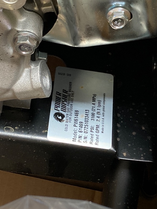 Photo 1 of
3100 PSI 2.4 GPM Cold Water Gas Pressure Washer with 163cc Engine