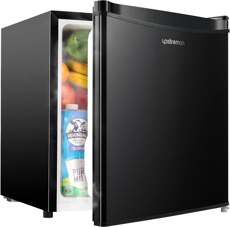 Photo 1 of Upstreman 1.7 Cu.ft Mini Fridge with Freezer, Dorm Essentials, Adjustable Thermostat, Energy Saving, Low Noise, Single Door Compact Refrigerator for Dorm, Office, Bedroom, Black-FR17