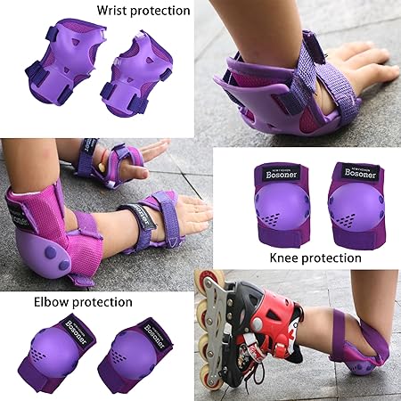 Photo 1 of BOSONER Kids/Youth Knee Pads Elbow Pads Wrist Guards Set for 3-15 Years, Child Protective Gear Set for Roller Skates, Cycling, BMX Bike, Skateboard, Inline Skating, Scooter Riding Sport size m 