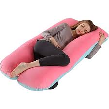 Photo 1 of Pregnant Pillow, U Shaped Body Pillow for Pregnant Women (Pink-Blue