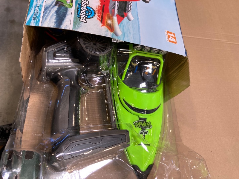 Photo 1 of Hitish RC Boat for Kids Adults 2.4GHz Remote Control Boats with LED Light for Pool Lakes Water, 20MPH Fast Speed Racing Jet Boat, Boat Toy for Boys Girls, 2 Rechargeable Batteries 40+ Mins, Green