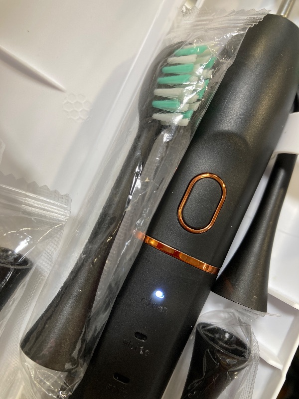 Photo 1 of kingheroes Electric Toothbrush Set, Comes with Brush Heads & Travel Case,4 Modes with 2 Minutes Built in Smart Timer, One Charge for 60 Days, 42000 VPM Motor (Black)