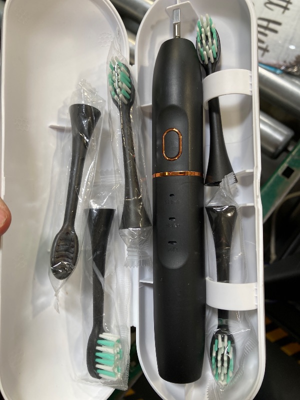 Photo 1 of kingheroes Electric Toothbrush Set, Comes with Brush Heads & Travel Case,4 Modes with 2 Minutes Built in Smart Timer, One Charge for 60 Days, 42000 VPM Motor (Black)