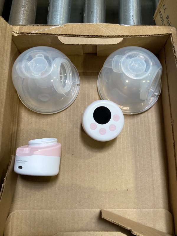 Photo 1 of TSRETE Double Wearable Breast Pump, Electric Hands-Free Breast Pumps with 2 Modes, 9 Levels, LCD Display, Memory Function Rechargeable Milk Extractor-24mm Flange, Pink
