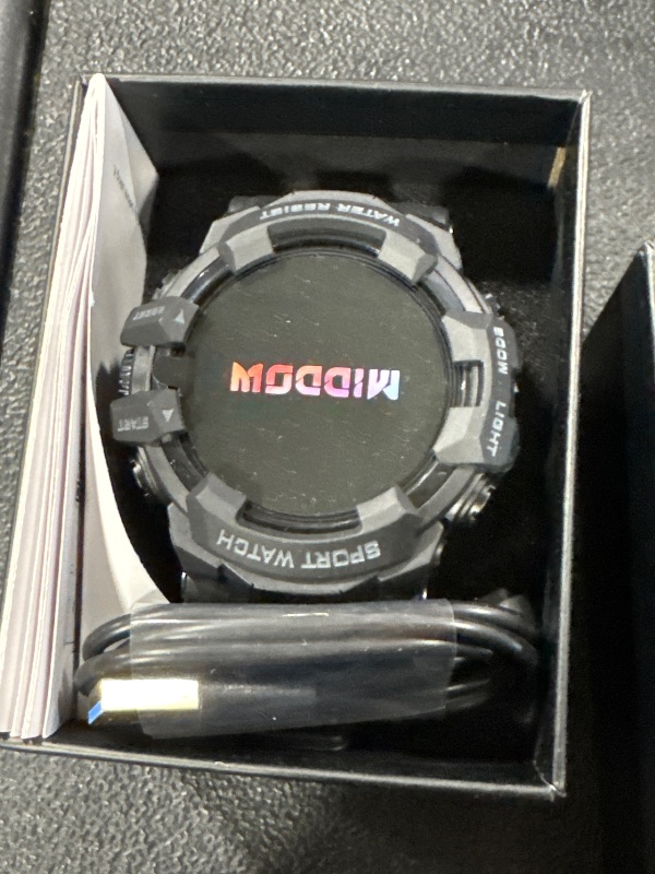 Photo 1 of MIDDOW Military Smart Watch with Flashlight (Answer/Make Call) Compass, Heart Rate/Sleep/Pedometer/100+ Sports Modes, Fitness Tracker IP68 Waterproof, Long Battery Life Android & iOS (Black)