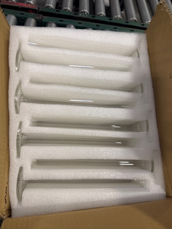 Photo 1 of Glasseam Glass Bud Vase for Centerpieces, Bulk Clear Flower Vases of 16Pcs Small Single Rose Cylinder Centerpieces - 7.9" Tall Skinny Modern Wedding Table Decorations for Party Living Room