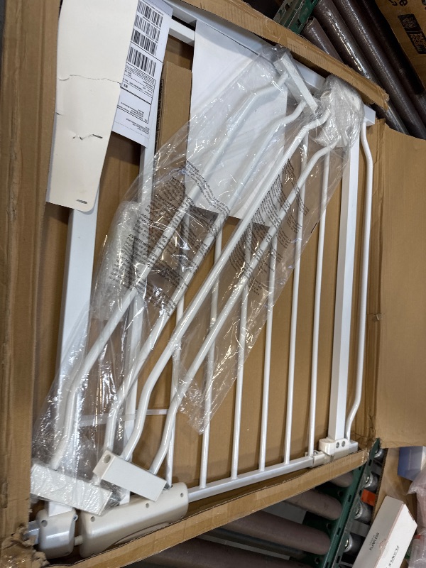 Photo 1 of Vothco Walk Through Baby Gate 29-43.5 Inch Wide for Stairs Tension Pet Dog Gates Indoor for Doorways No Drilling Pressure Mounted Pet Gates for Kids