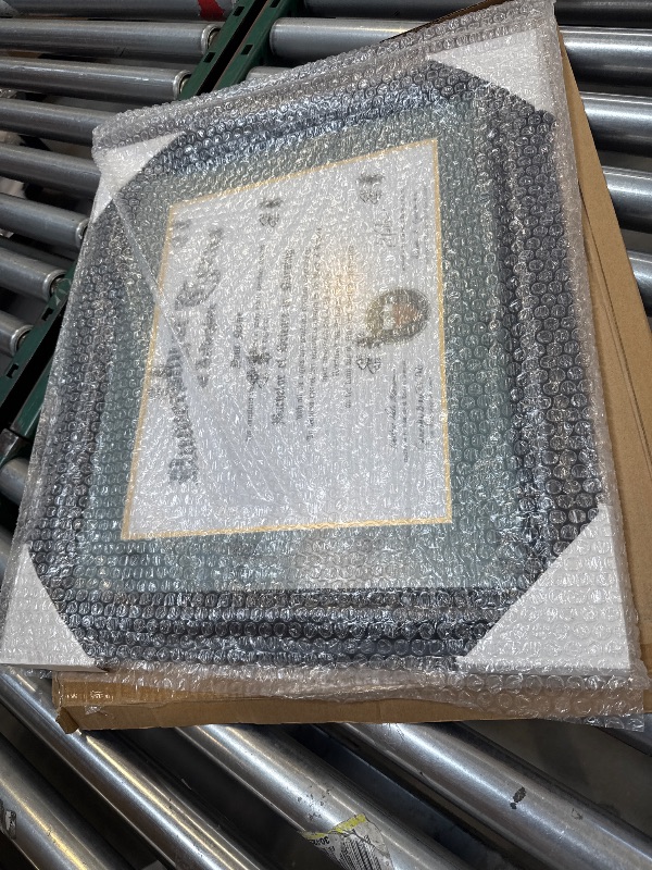 Photo 1 of GMFrames 11x14 Diploma Degree Frame with Green Mat or Display 15x18 Certificates without Mat,Solid Wood,Black Finish with Intricate Black Rope Detail,UV Protection Acrylic