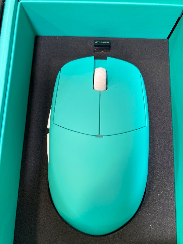 Photo 1 of Lamzu Atlantis OG V2 PRO Wireless Gaming Mouse, Ultra Lightweight 57g, Mechanical Switch,26000 DPI,Symmetrical,MCU Nordic 52840,Silver TTC, PAW3395 Sensor (Elegant Blue)-Coming with 1K Dongle