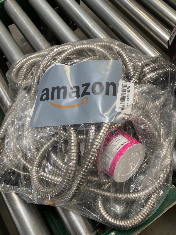 Photo 1 of Garden Hose 50 ft, Stainless Steel Water Hose with 10 Function Nozzle Flexible, Heavy Duty, Lightweight, No-Kink, Pet Proof, Puncture Proof Hose Metal for Yard, Outdoor