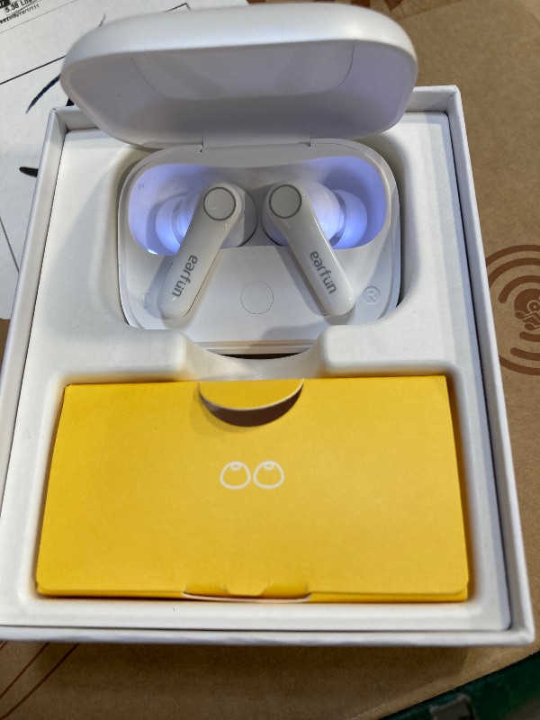 Photo 1 of EarFun Air Pro 4 Adaptive Hybrid Noise Canceling Wireless Earbuds, Qualcomm Snapdragon Sound, aptX Lossless, 6 Mics AI CVC 8.0 Call, LDAC Hi-Res Audio, 52H Playtime, Bluetooth 5.4 (Glossy White)