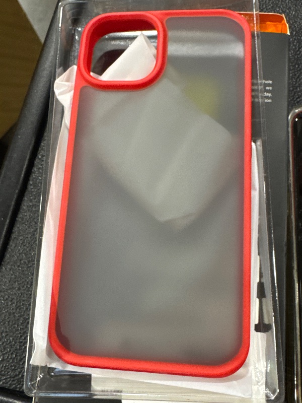 Photo 1 of TORRAS Shockproof Designed for iPhone 14 Case & iPhone 13 Case [Military Grade Drop Tested] Translucent Hard Back Protective Yet Slim Thin Phone Cases for iPhone 13 & 14 6.1 inch 2022 Red