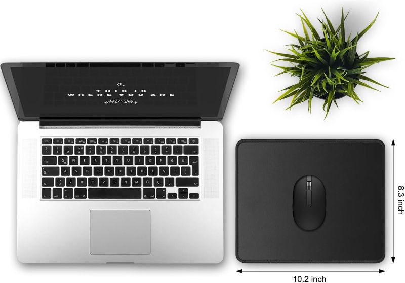 Photo 1 of JIKIOU  Mouse Pad with Stitched Edge, Comfortable Mouse Pads with Non-Slip Rubber Base, Washable Mousepads Bulk with Comfortable Cloth, Mouse Pads for Computers Laptop Mouse 10.2x8.3inch Black