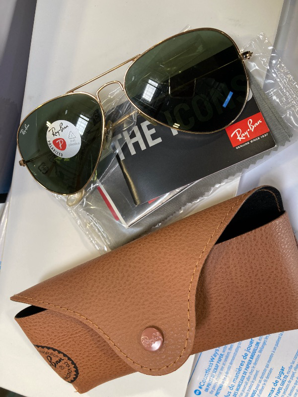 Photo 1 of Ray-Ban RB3025 Classic Aviator Sunglasses, Gold/Green Polarized, 62 mm