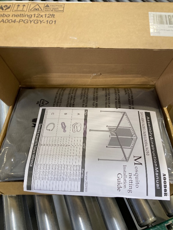 Photo 1 of COWVIE Gazebo Replacement Netting Screen, 12' x 12' Universal Gazebo 4-Panel Mosquito Sidewalls with Double Zippers for Outdoor Patio (Only Netting)