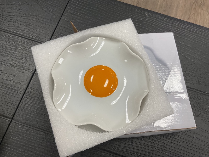 Photo 1 of Fried Egg Ceramic Spoon Rest for stove top and kitchen counter | Large and Dishwasher-Safe Sponge holder | Home & kitchen decor | Kitchen Gifts for women | House warming gifts new home