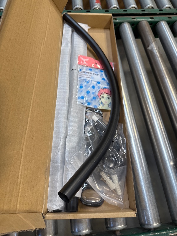 Photo 1 of Adjustable Corner Shower Curtain Rod, Stretchable Stainless Steel L Shaped Shower Curtain Rail, Curved Bowed Shower Curtain Pole, Drill Or No Drill, For Bathroo(Size:C 90-130cm X 90-130cm,Color:Black)