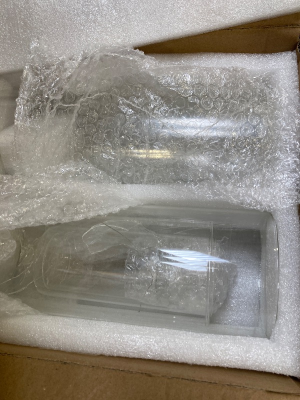 Photo 1 of 48 Pack Glass Cylinder Vases 4,6,8,10 Inch Tall Clear Flower Vase Hurricane Floating Candle Holder for Table Centerpiece Wedding Home Decor