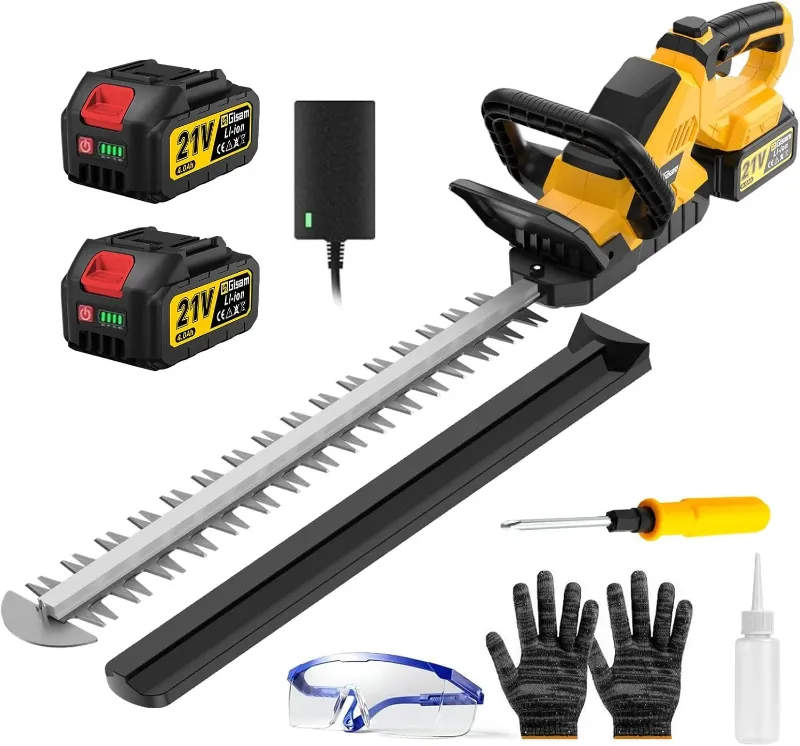 Photo 1 of 22''Hedge Trimmer Cordless,21V Electric Handheld Bush Clipper with 2 Pack 4000mAh Rechargeable Batteries,3200RPM 180°Rotatable Head,3/4''Blade Gap,Lightweight & Compact Trimmer