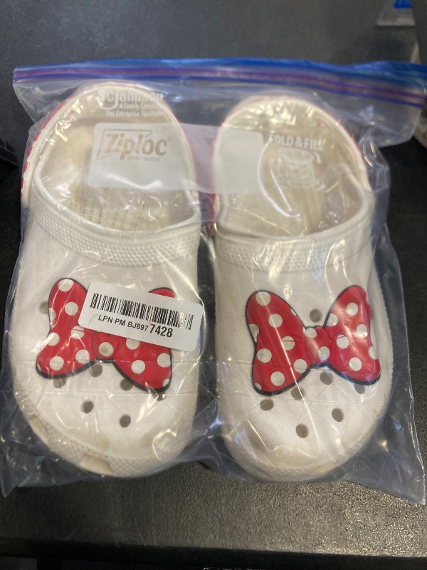 Photo 1 of Crocs Disney Minnie Mouse™ Classic Clog (Little Kid/Big Kid) White/Red 3 Little Kid M