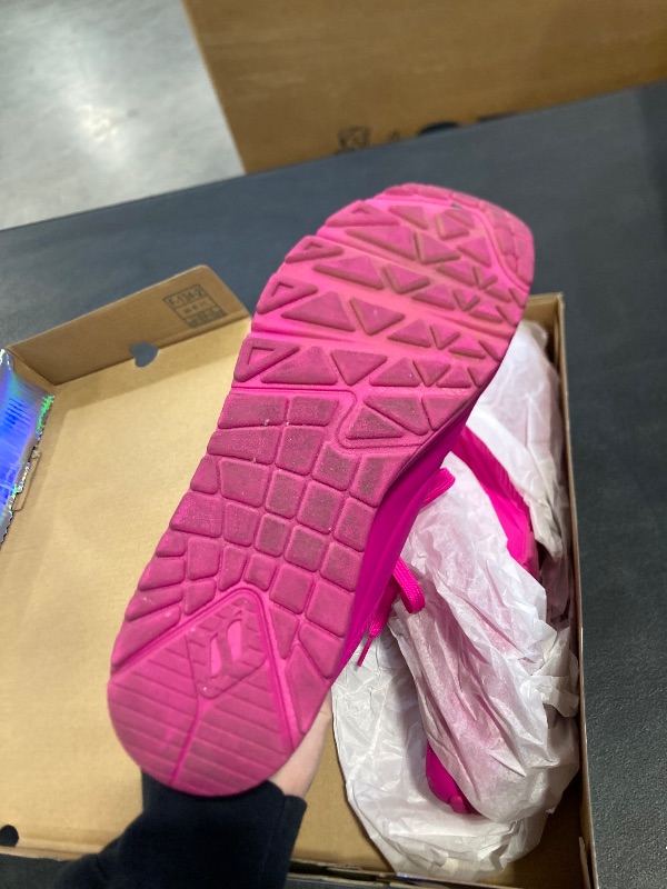 Photo 1 of Skechers Women's Uno-Night Shades Sneaker Cooled Memory Foam, Skech-Air Midsole, Durabuck Upper, HOT Pink, 10