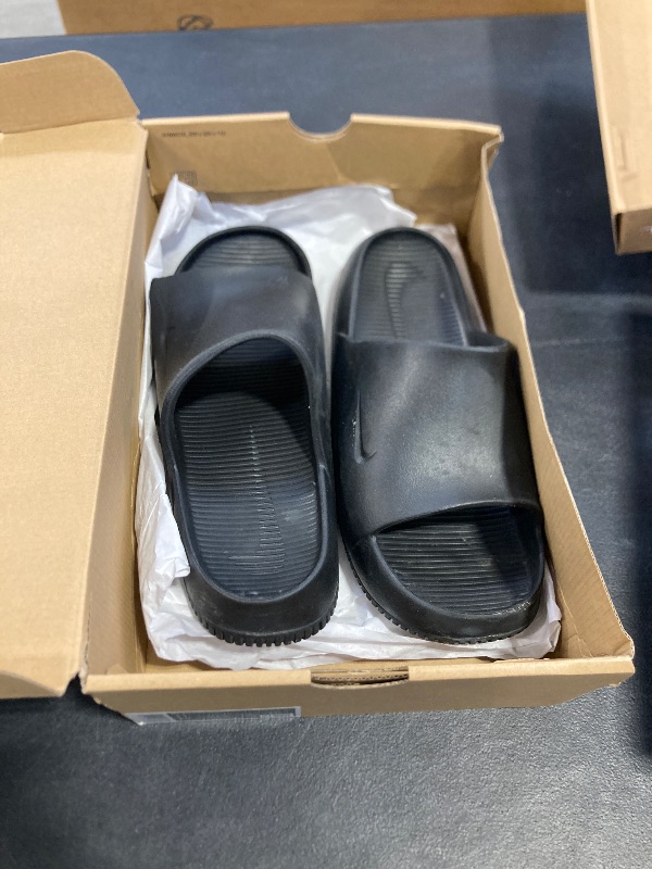 Photo 1 of Nike Men's Calm Slides, Black/Black, 11