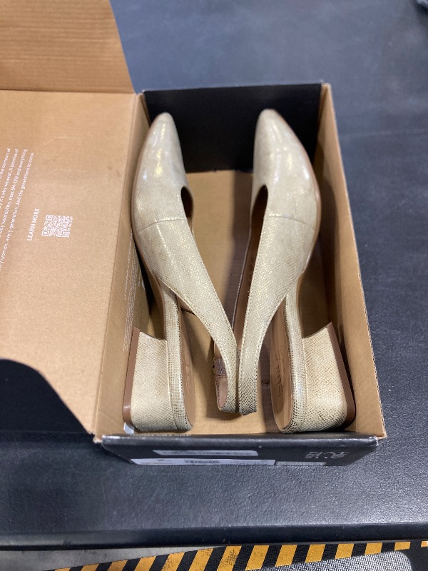 Photo 1 of Naturalizer Womens Ginger Snip Toe Slingback Pump Gold Lizard Metallic 8.5 W