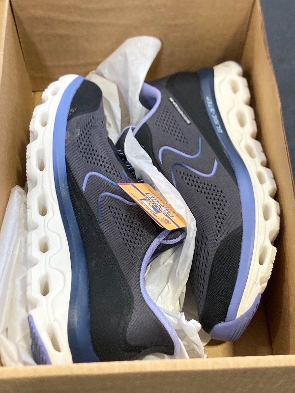 Photo 1 of Skechers Sport Women's Women's Glide Step Sole Hands Free Slip-INS Sneaker, BKBL=Black/Blue, 7.5 Wide worn once 