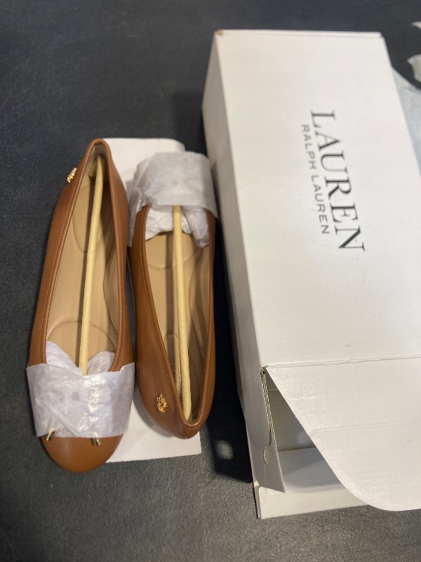 Photo 1 of LAUREN Ralph Lauren, Women, Jayna Flat, Deep Saddle Tan, 9