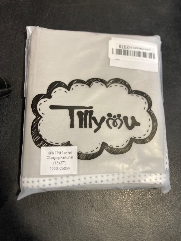Photo 1 of TILLYOU Waterproof Changing Pad Liners 6 Pack, 100% Cotton Reusable Cloth Diaper Liners, Gray