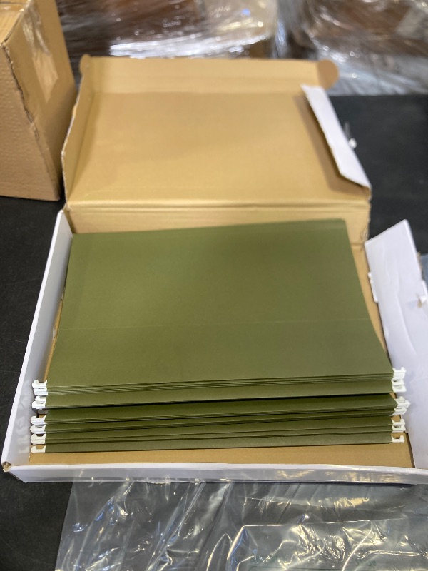 Photo 1 of Blue Summit Supplies Hanging File Folders, 1/5 Cut Adjustable Tabs, Legal Size, 5 Tab Locations, Designed for Legal and Law Office File Organization, Standard Green, 50 Pack, Legal Size