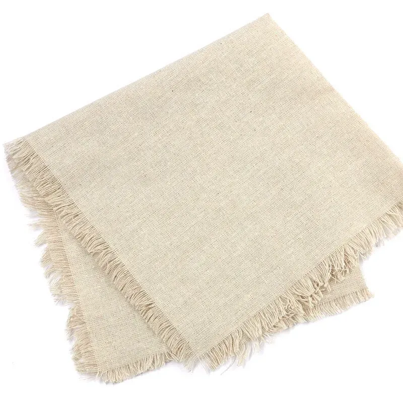 Photo 1 of Pack of 12 Fringe Edge Linen Blend 15-1/2" Cloth Napkins
