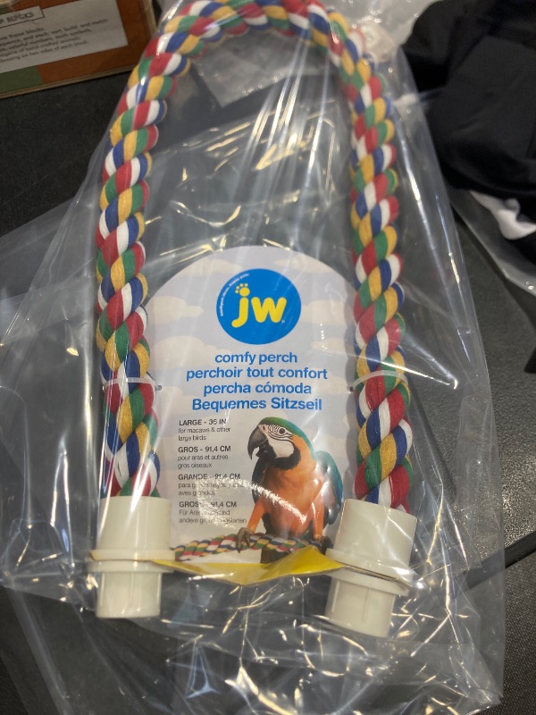 Photo 1 of JW Pet Comfy Perch For Birds Flexible Multi-color Rope, Large - 36" Length