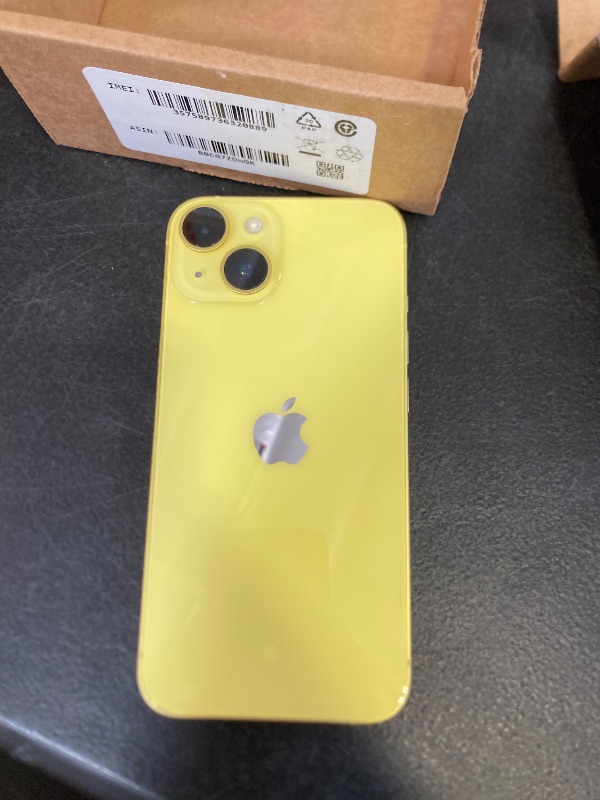 Photo 1 of Apple iPhone 14, 128GB, Yellow - Unlocked (Renewed)