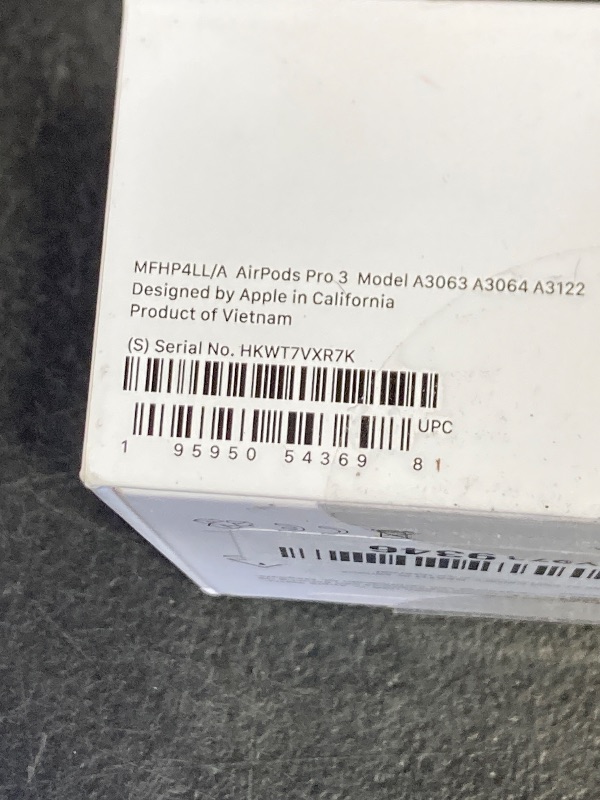 Photo 1 of Apple AirPods Pro 3 Wireless Earbuds, Active Noise Cancellation, Live Translation, Heart Rate Sensing, Hearing Aid Feature, Bluetooth Headphones, Spatial Audio, High-Fidelity Sound, USB-C Charging