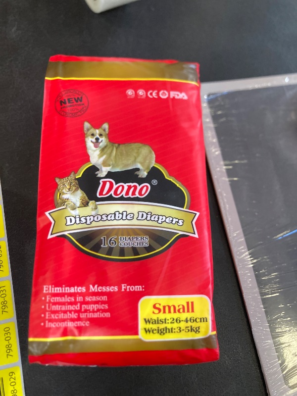 Photo 1 of Dono Disposable Pet Diapers for Female Dogs Super Absorbent Soft Heating and Pee Diapers Liners, Including 16 Pcs Puppy Diapers for Dogs and Cats