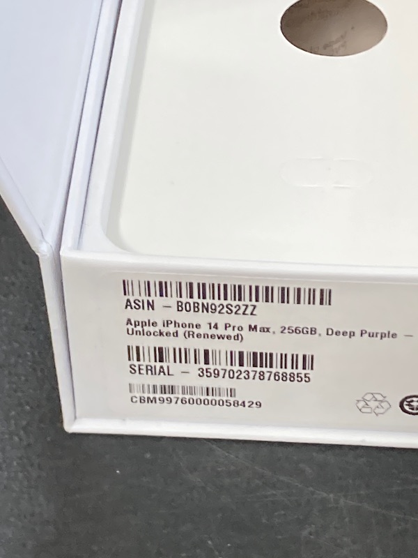 Photo 1 of Apple iPhone 14 Pro Max, 256GB, Deep Purple - Unlocked (Renewed)