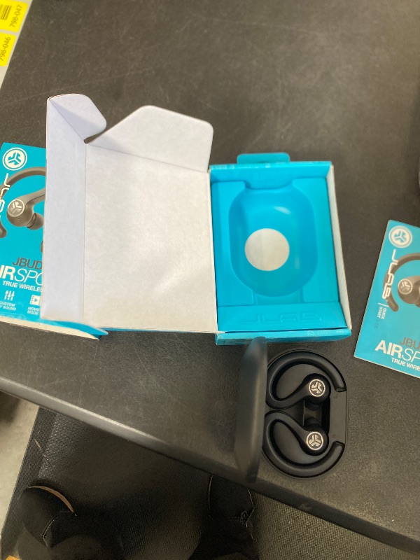 Photo 1 of JLab JBuds Air Sport True Wireless Bluetooth Earbuds + Charging Case, Black, IP66 Sweat Resistance, Class 1 Bluetooth 5.0 Connection, 3 EQ Sound Settings JLab Signature, Balanced, Bass Boost