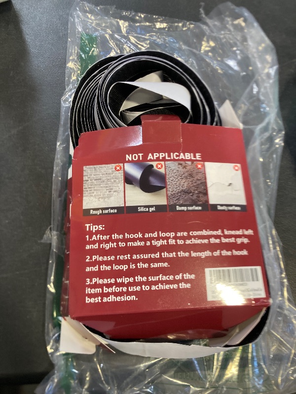 Photo 1 of 32Ft *1 Inch Hook and Loop Tape with Adhesive Back, Heavy Duty Double Sided Adhesive Strips, Strong Sticky Strips Roll for Home/Office/School/Car, Black
