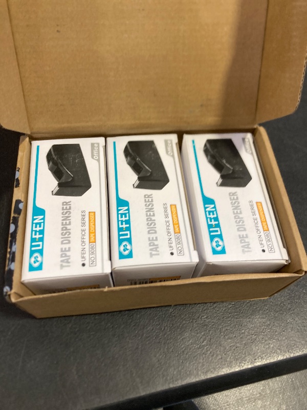 Photo 1 of JIKIOU Desktop Tape Dispenser - Non-Skid Base - Weighted Tape Roll Dispenser - Perfect for Office Home School (Tape not Included) - (3-Pack Black)