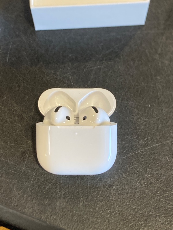Photo 1 of Apple AirPods 4 Wireless Earbuds, Bluetooth Headphones, with Active Noise Cancellation, Adaptive Audio, Transparency Mode, Personalized Spatial Audio, USB-C Charging Case, Wireless Charging, H2 Chip