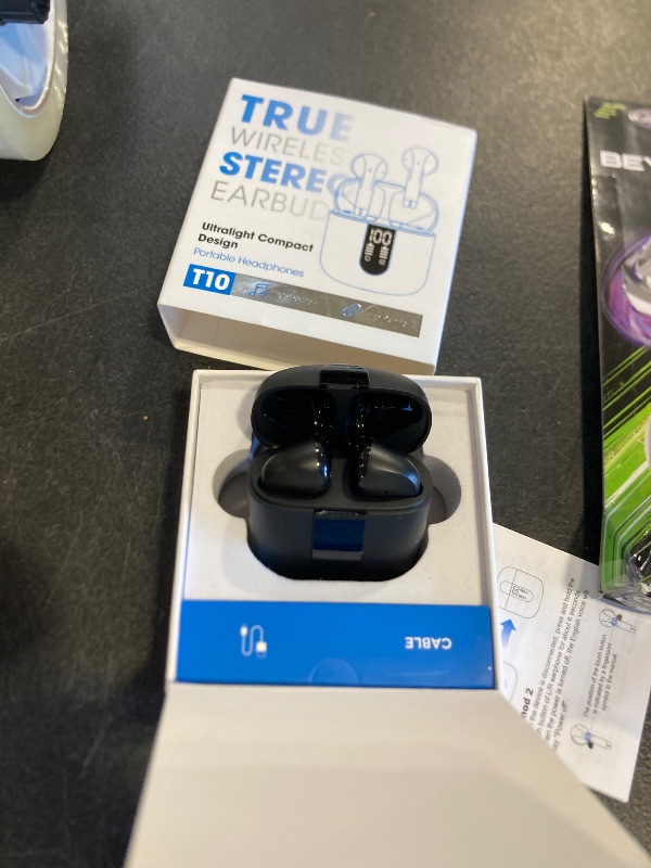 Photo 1 of Wireless Earbuds, Bluetooth Headphones with Deep Bass Stereo, 48H Playback Ear Buds with LED Power Display, Lightweight, IPX7, in-Ear Earphones with Mic for iPhone/Android/iPad, Black
