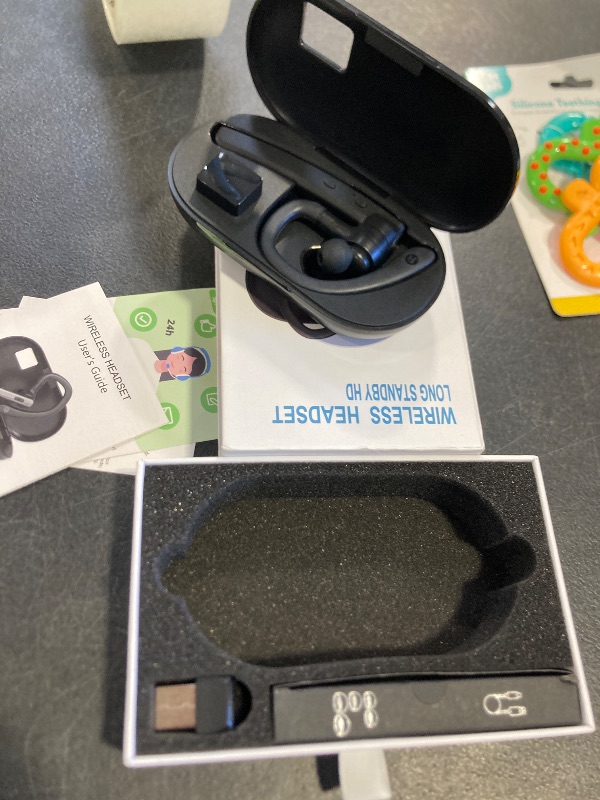 Photo 1 of TERUNSOUl Bluetooth Headset V5.3, Wireless Bluetooth Earpiece with 600mAh Charging Case, 110H Playtime, Hands Free Headset for Cell Phone and Computer with Built-in Microphone for Work Trucker Office