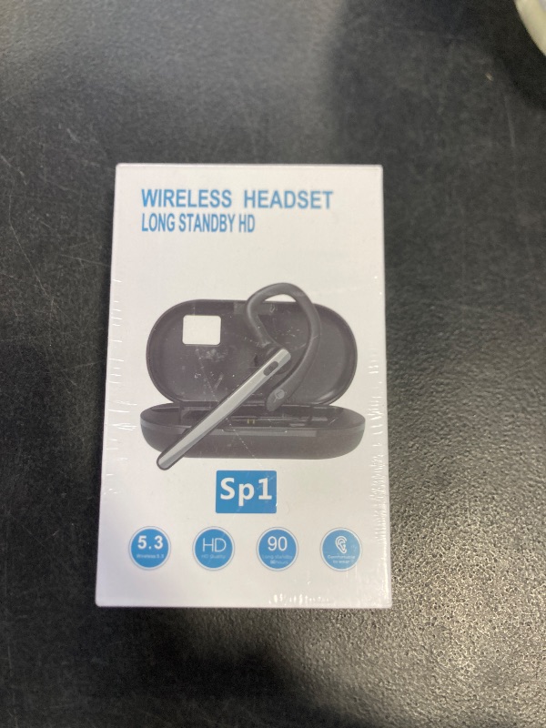 Photo 1 of TERUNSOUl Bluetooth Headset V5.3, Wireless Bluetooth Earpiece with 600mAh Charging Case, 110H Playtime, Hands Free Headset for Cell Phone and Computer with Built-in Microphone for Work Trucker Office factory sealed 