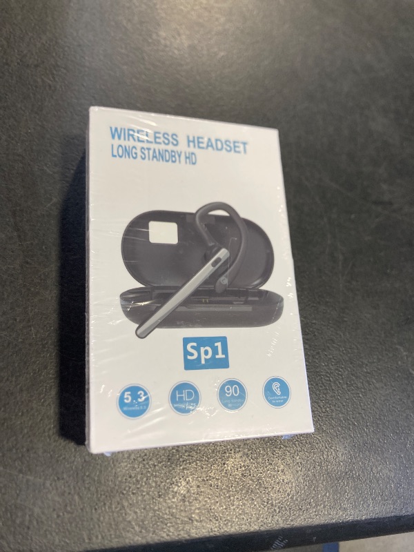 Photo 1 of TERUNSOUl Bluetooth Headset V5.3, Wireless Bluetooth Earpiece with 600mAh Charging Case, 110H Playtime, Hands Free Headset for Cell Phone and Computer with Built-in Microphone for Work Trucker Office sealed