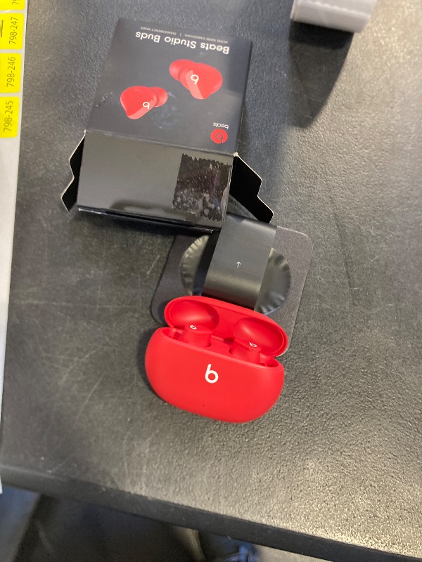 Photo 1 of Beats Studio Buds - True Wireless Noise Cancelling Earbuds - Compatible with Apple & Android, Built-in Microphone, IPX4 Rating, Sweat Resistant Earphones, Class 1 Bluetooth Headphones - Red