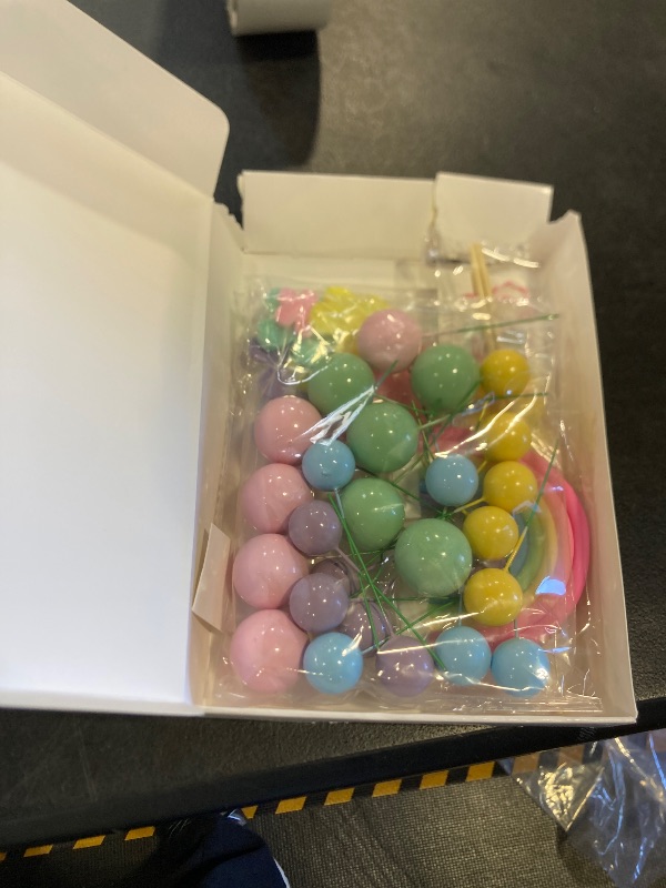 Photo 1 of 39 Pcs Pastel Balls Cake Toppers Daisy Flower Cupcake Decoration Boho Rainbow Cake Topper with Happy Birthday Banner for 70s Groovy Hippie Party Supplies