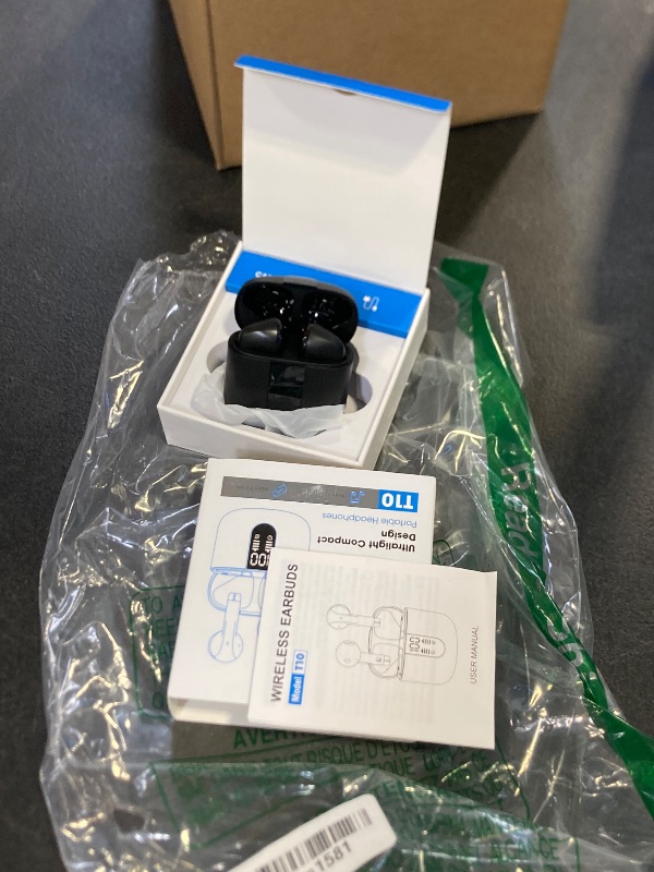 Photo 1 of Wireless Earbuds, Bluetooth Headphones with Deep Bass Stereo, 48H Playback Ear Buds with LED Power Display, Lightweight, IPX7, in-Ear Earphones with Mic for iPhone/Android/iPad, Black